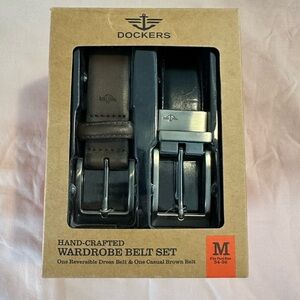 Dockers Black and Brown Belt Set